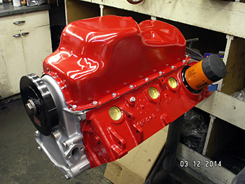 Assembled short block with oil pan